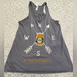Bella Canvas Gray Tank Top with Compass and Jar Design